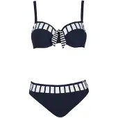 Sunflair Bikini bleu marine / blanc