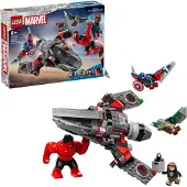 LEGO Marvel 76292 Captain America vs Hulk rouge - Avion de chasse à construire
