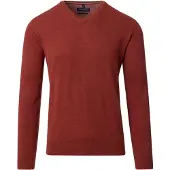 Casa Moda Pull Col-V Orange Bordeaux Rouge taille M