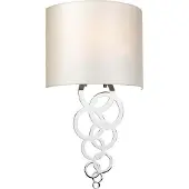 Elstead Lighting Applique murale Curtis, chrome poli et crème, 1xE27x60W, tissu, dimensions : 52,1 x 29 x 12,8 cm, IP20, Elstead