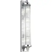 FEISS Applique murale Paulson chromée transparente 4xG9x3,5W, métal, dimensions : 73,7 x 12,1 x 14,4 cm, IP44, Feiss