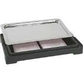 HorecaTraders Vitrine buffet | Noir | GN1/1 | acier inoxydable | 36 x 58 x 6,5 cm