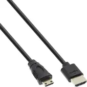 InLine High Speed Premium - Câble HDMI avec Ethernet - 19 pin mini HDMI Type C mâle pour HDMI mâle - 1.8 m - triple paire torsadée blindée - noir - support 4K