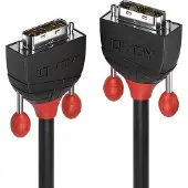 Lindy Black Line - Câble DVI - liaison simple - DVI-D (M) pour DVI-D (M) - 3 m - rond vis moletées - noir