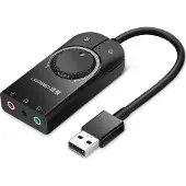 UGREEN External USB Sound Adapter (USB), Carte son, Noir