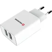 Swissten Suisse Adaptateur réseau Smart IC 2X USB 2,1A Power + câble de données USB / Micro USB 1,2 M....