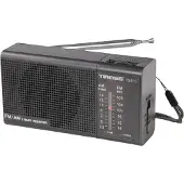 Cmt Mini radio portable Tiross avec piles Noir