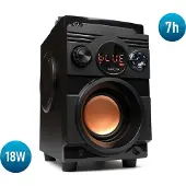 Squeak BASSBLASTER SQ1001 — Enceinte portable stéréo Bluetooth 5.1 20W RMS, batterie 7h, LED, MDF, noire