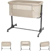 Kikkaboo Noah 2025 Co Sleeping Crib Beige Enfants
