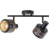 Brilliant Plafonnier 2 lumières Tyas noir avec de l'or