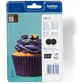 Brother Cartouche d'encre LC-123BKBP2 Noir 2x - Multipack