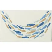 J-Line Decoration murale banc de poisson doli fer mix