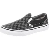 Vans Slip ons enfant UY Classic Slip-On (Checkerboard) Blk/Pewter filles - Noir - 29