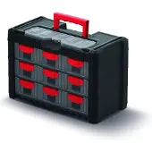 Prosperplast Organisateur suspendu en plastique MULTICASE CARGO 400x200x260 poignées rouges