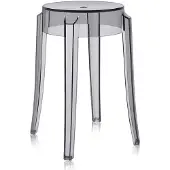 Kartell Charles Ghost Tabouret - Lot de 2 H 46 cm | Smoke Grey