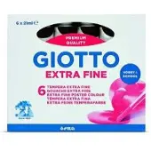 Giotto Tempera Extra Fine Noir Ivoire 21ml - Lot de 6 tubes
