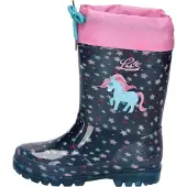 Lico Bottes en caoutchouc 'Powerlight W Blinky' bleu / azur / rose