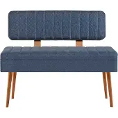 Hannah Home Banc de salle à manger Vina - 110x40x82cm - pin/bleu foncé