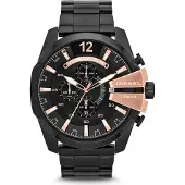 Diesel Montre à affichage analogique 'Mega Chief' rose ancienne / noir