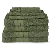 Good Morning Ensemble de 8 Serviettes - Vert - Coton