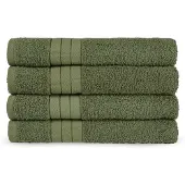 Good Morning Serviettes set de 4 "Uni" - Vert - (50x100 cm) - Coton
