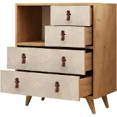 Skye Decor , Witlof- WitlofMDD, couleur chêne, blanc, commodes, 88,6 x 70 x 40 cm, panneau de particules 100 % mélaminé