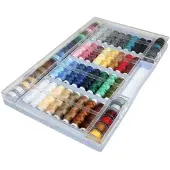 24.Se Kit d'assortiment de fils à coudre, Fil + laine, Multicolore