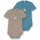 Normani Barboteuse / body 'Tauranga' beige chiné / bleu chiné