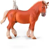Collecta Cheval de trait avec chat