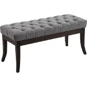 CLP Banquette Avec Pieds En Bois Assise En Tissu Gris