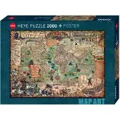Heye Puzzle 2000 pz - Pirate World, Map Art