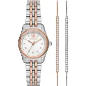 Michael Kors Montre à affichage analogique 'LEXINGTON' or / argent / blanc