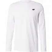 4F Hommes, T-shirt, Langarm-T-Shirt, Blanc, (M)