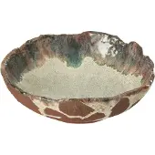 J-Line Plateau decoratif naga ceramique rouille marron medium