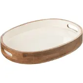 J-Line Plateau kos bois brun/blanc
