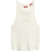 Superdry Femme Débardeur à dos Nageur et Logo Essential Blanc Taille: 36