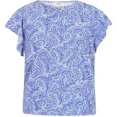 Usha Chemisier bleu / blanc cassé
