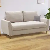 Emob Canapé 3 places Lino - 180x78x92cm - tissu beige