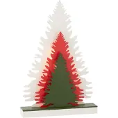 J-Line Deco hiver led arbres bois mix