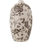 J-Line Vase zen oval porcelaine blanc/noir