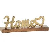 J-Line Home coeur sur pied aluminium/bois or