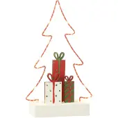 J-Line Sapin+cadeaux led blanc/rouge/vert small