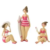J-Line Baigneuse resine rose assortiment de 3
