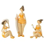J-Line Baigneuse resine orange assortiment de 3