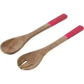 J-Line Set 2 couvert a salade bois de manguier rose/naturel
