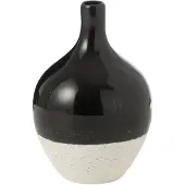 J-Line Vase iva porcelaine noir/blanc small