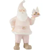 J-Line Pere noel gateau resine blanc/rose