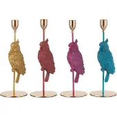 J-Line Chandelier oiseau resine mix assortiment de 4