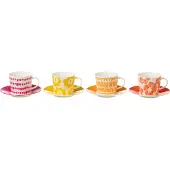 J-Line Set 4 tasses a the + sous-tasse coffret ceramique mix large