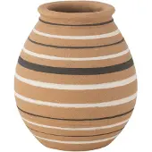 J-Line Vase tukano jarre lignes terra marron/noir/blanc